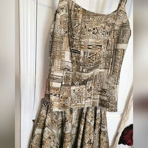 Londy Of Mexico HANDPAINTED Geometric Pattern Cotton Two Piece Set